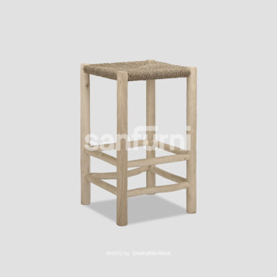 Branch Barstool with Seagrass Seat I