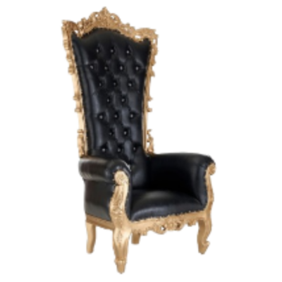 Black & Gold Tufted Throne Chair – Royal Luxury Statement Seating