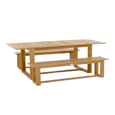 Horizon Teak Table Bench-Set: Premium Plantation Grade-A 1 Set