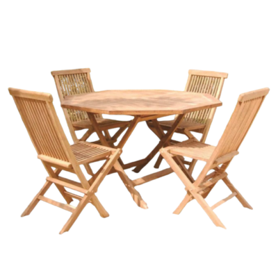 CV Sanfurni Raya: 5-Piece Patio Dining Set Wooden – Premium Teak